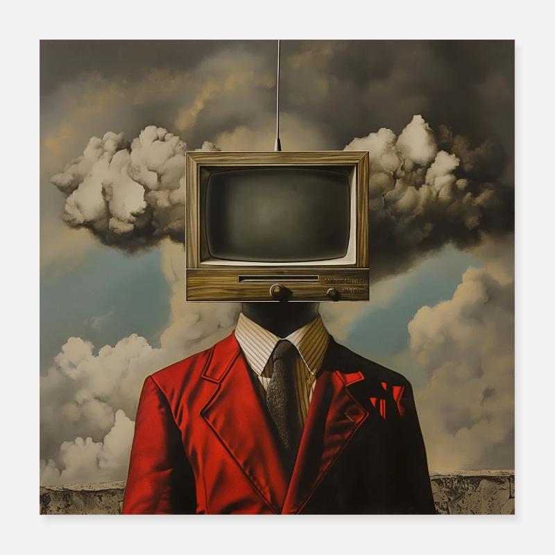 De Mens van de televisie Poster 40x40 cm