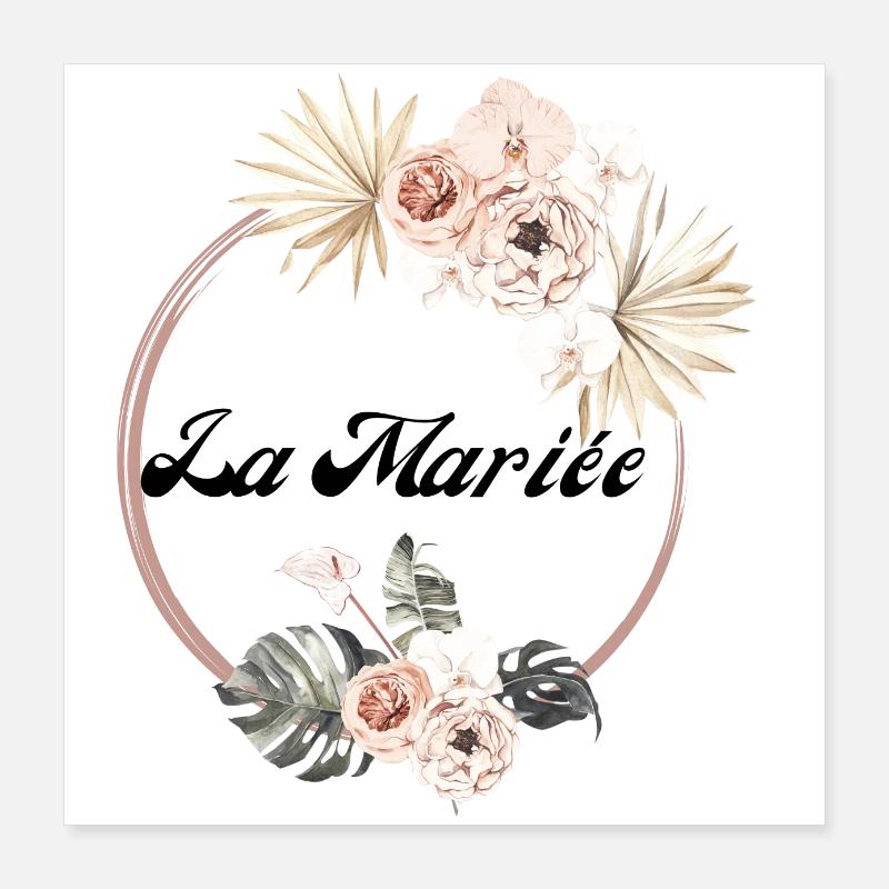 The Tropical Floral Bride - Bride Gift Idea Poster 16" x 16" (40x40 cm)