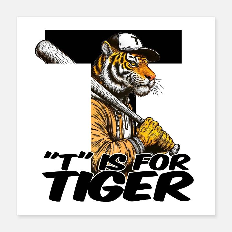 T is for tiger Poster 16" x 16" (40x40 cm)