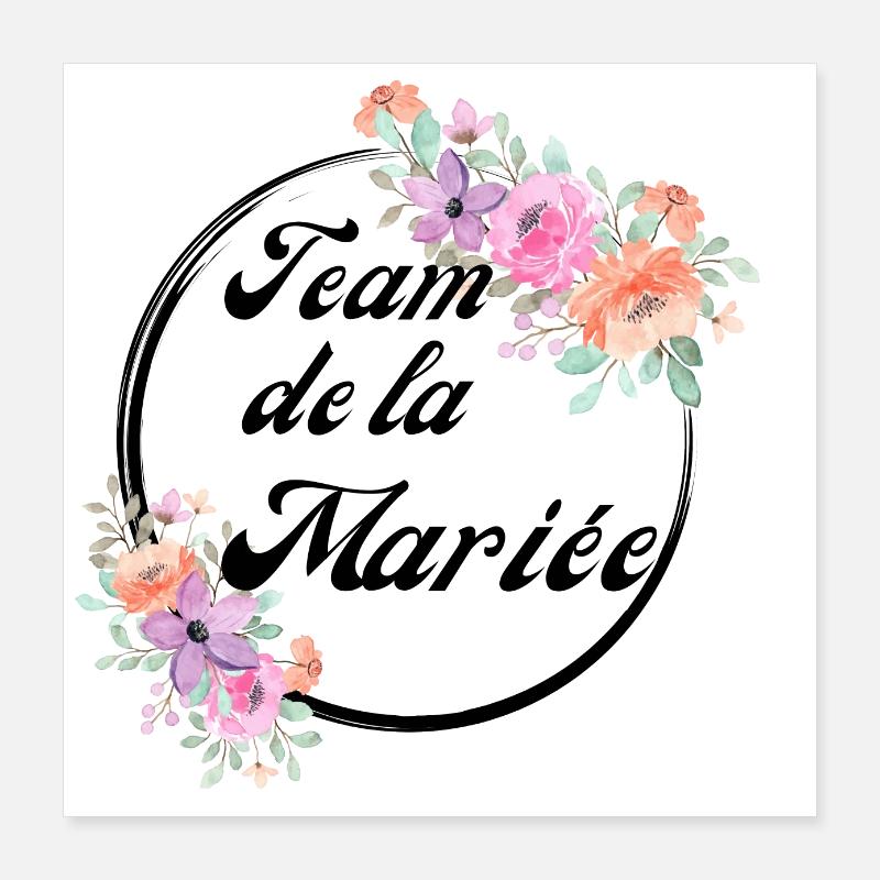 Team der rosa Blumenbraut - Junggesellinnenabschied Geschenkidee Poster 40x40 cm