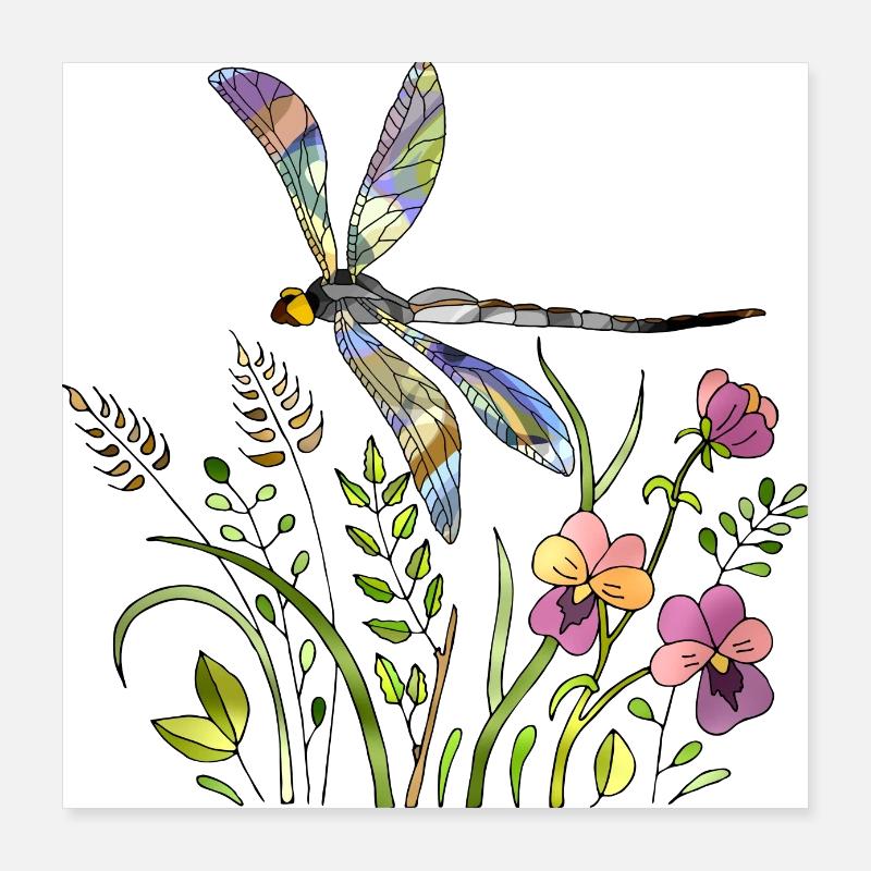 Libelle Poster 40x40 cm