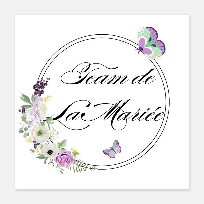 Team de La mariée papillon-idée cadeau Evjf Poster 40 x 40 cm