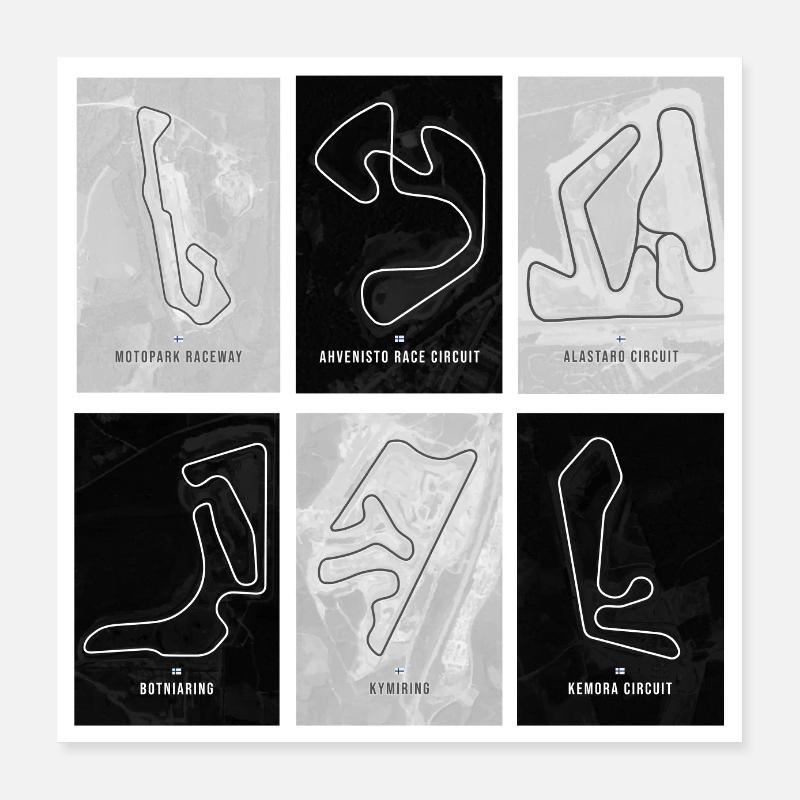 Finnish Motor Speedways - checkered flag Poster 16" x 16" (40x40 cm)