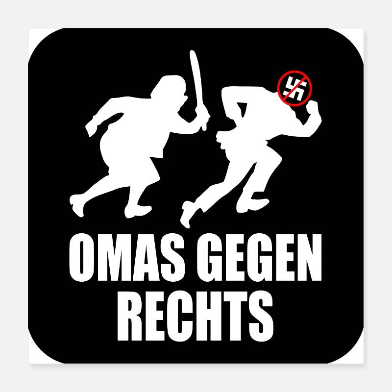 Omas gegen rechts Poster 40x40 cm