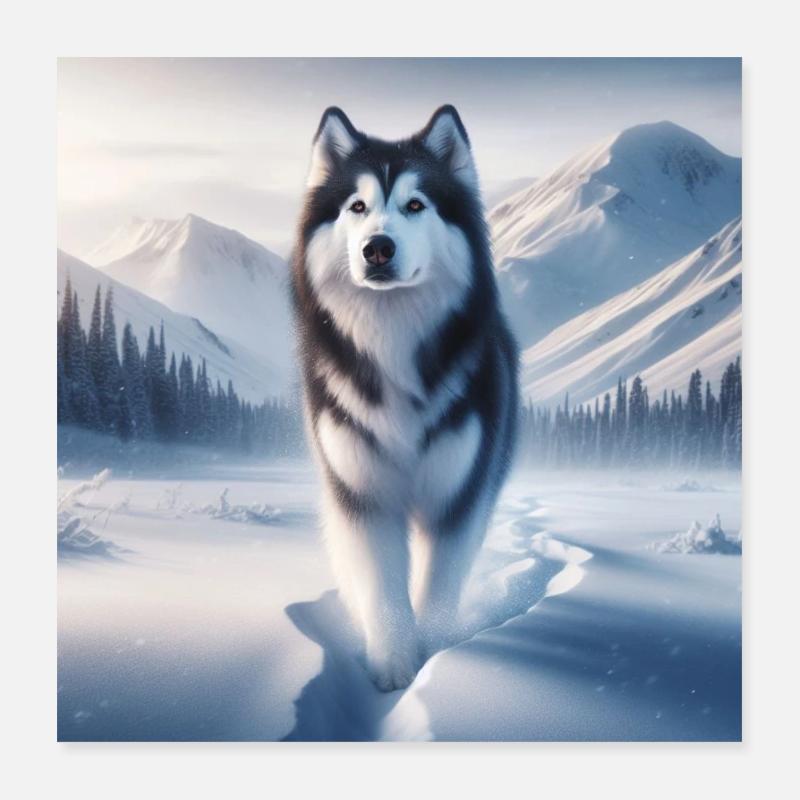 Husky Poster 16" x 16" (40x40 cm)