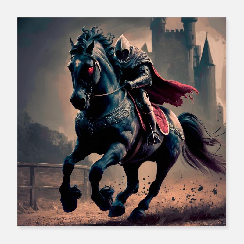 Grim Reaper Grim Reaper Rides by Moonlight Poster 16" x 16" (40x40 cm)