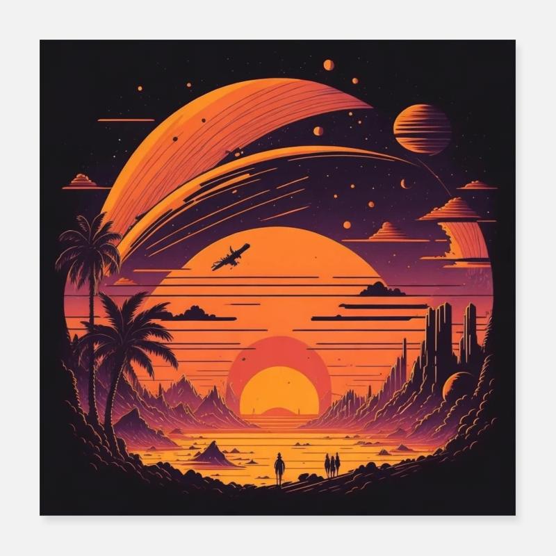 Sunset Poster 16" x 16" (40x40 cm)