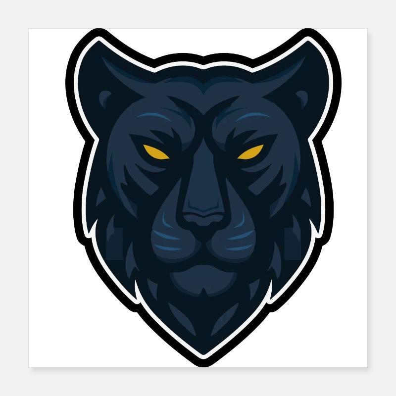 Mascot Panther Head Design Poster 16" x 16" (40x40 cm)