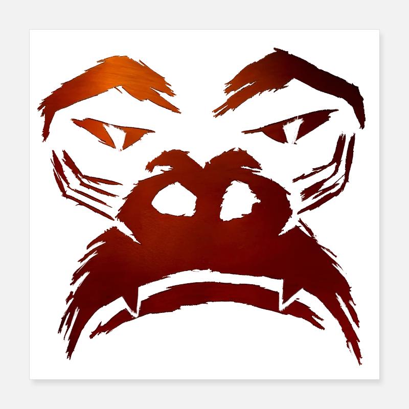Grimace de gorille Poster 40 x 40 cm