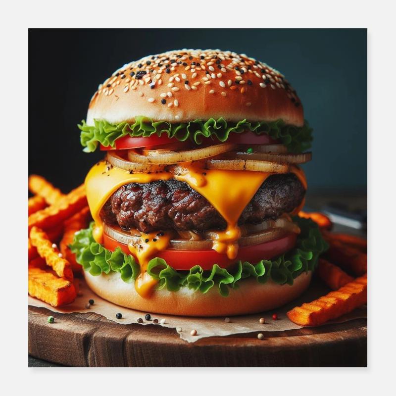 Burger complet Poster 40 x 40 cm