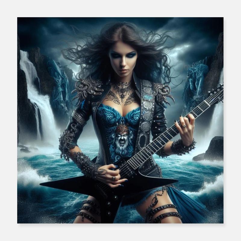 Océan Metaller, - Poster 40 x 40 cm - blanc