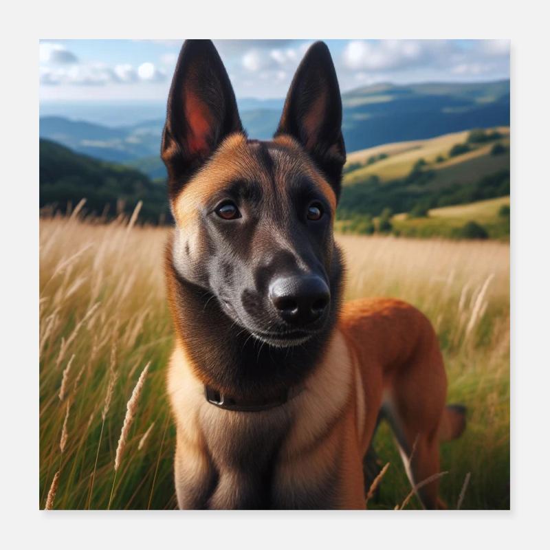 Malinois belge Poster 40 x 40 cm