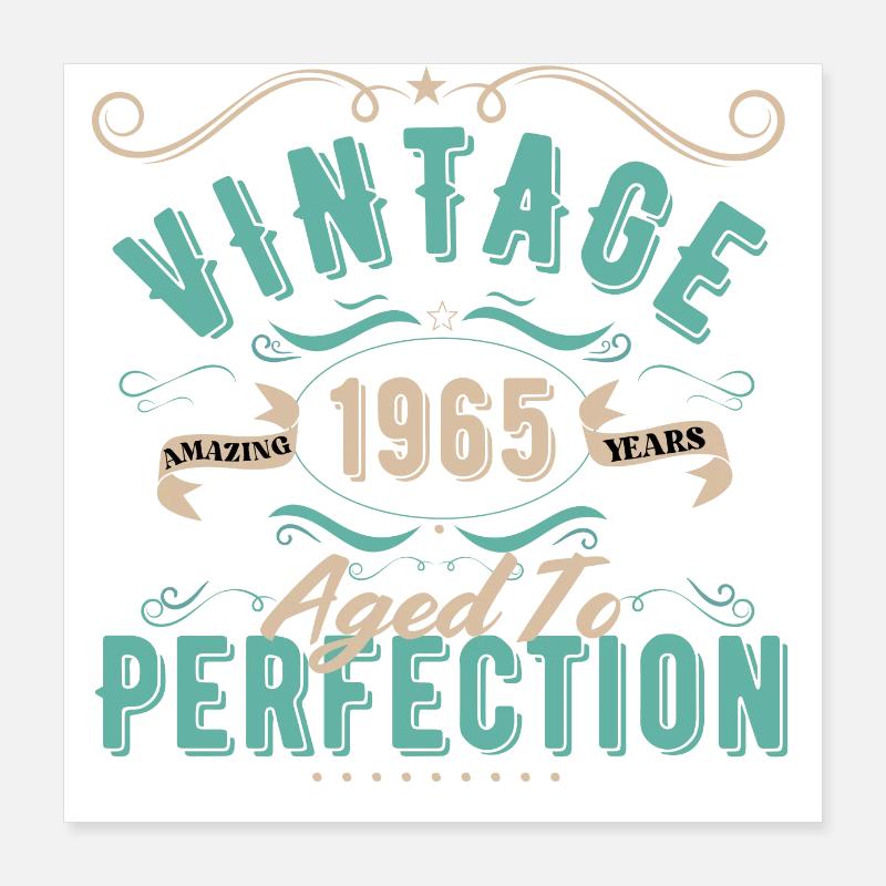 Vintage 1965 - 1965 Birthday Gift Poster 16" x 16" (40x40 cm)