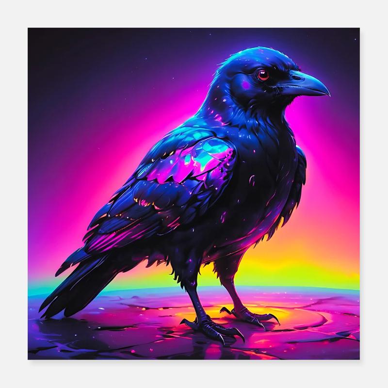 Krähen-/Rabenkunst Poster 40x40 cm