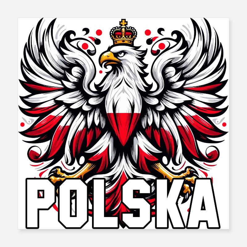 Poland Polska Polish Red White Gift Poster 16" x 16" (40x40 cm)