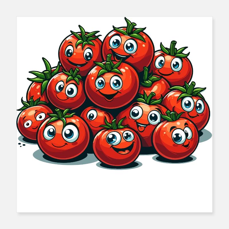 Tomaten Tomate lustig witzig Geschenk Poster 40x40 cm