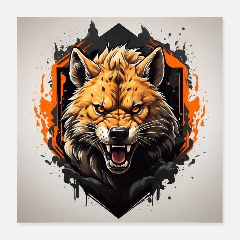 Hyäne Hyänenportrait Poster 40x40 cm