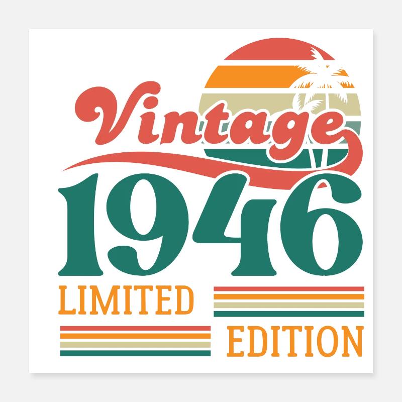 Vintage 1946 édition limitée Poster 40 x 40 cm