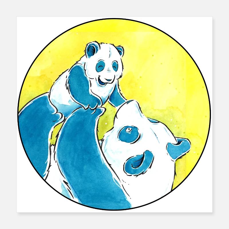 Panda Bear Love Poster 16" x 16" (40x40 cm)