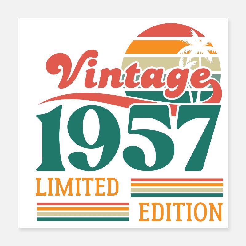 Vintage 1957 édition limitée Poster 40 x 40 cm