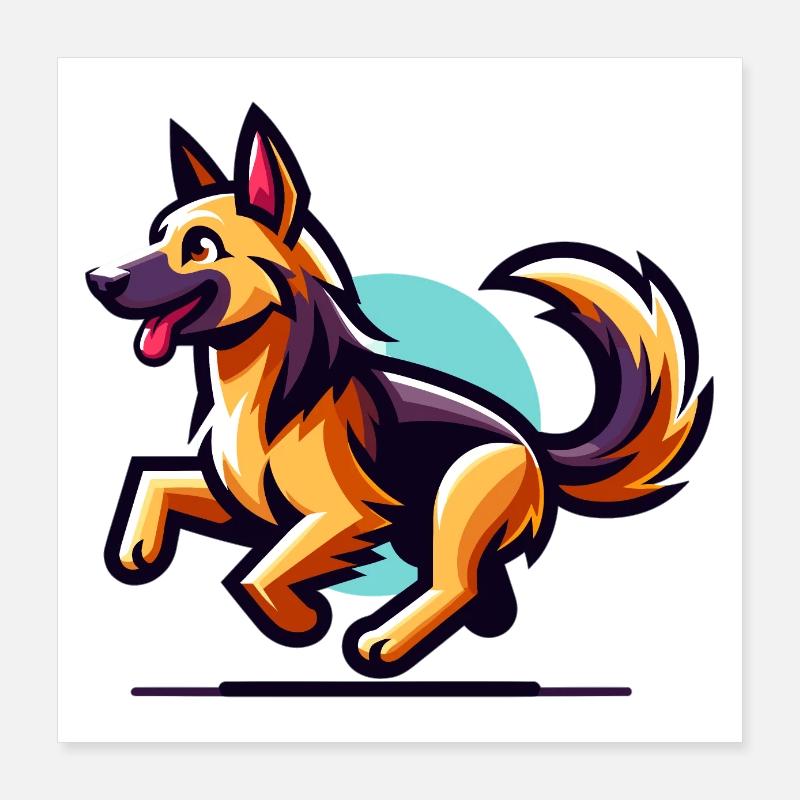 German Shepherd puppy Poster 16" x 16" (40x40 cm)