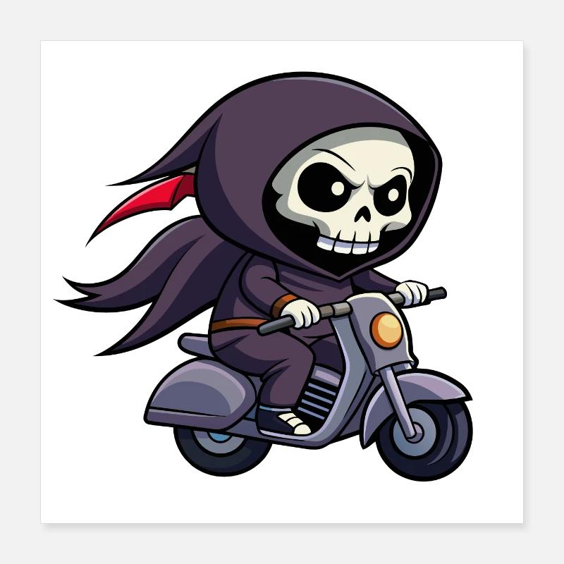 Grim Scooter Poster 40x40 cm