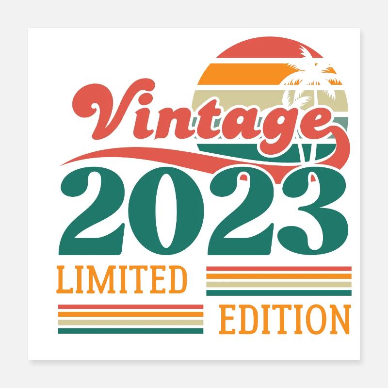 Vintage 2023 édition limitée Poster 40 x 40 cm