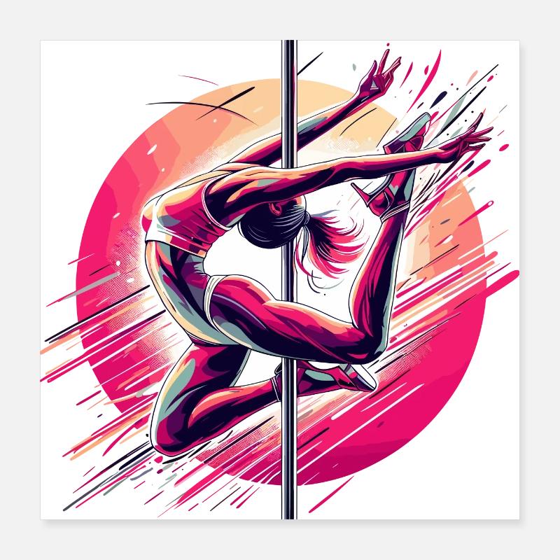 Pole Dance Dynamics Pink Gift Poster 16" x 16" (40x40 cm)