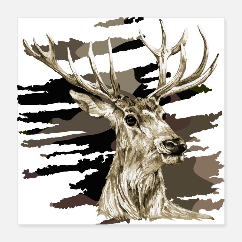 Hirsch Poster 40x40 cm