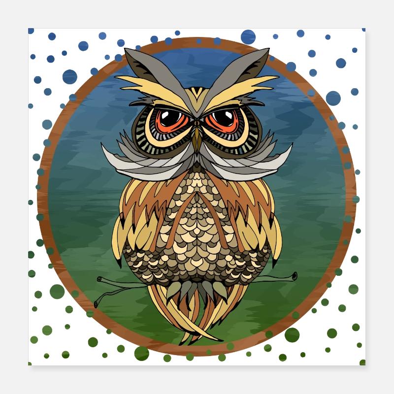 Bunter Vogel Poster 40x40 cm