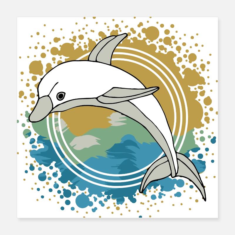 Delfin Poster 40x40 cm