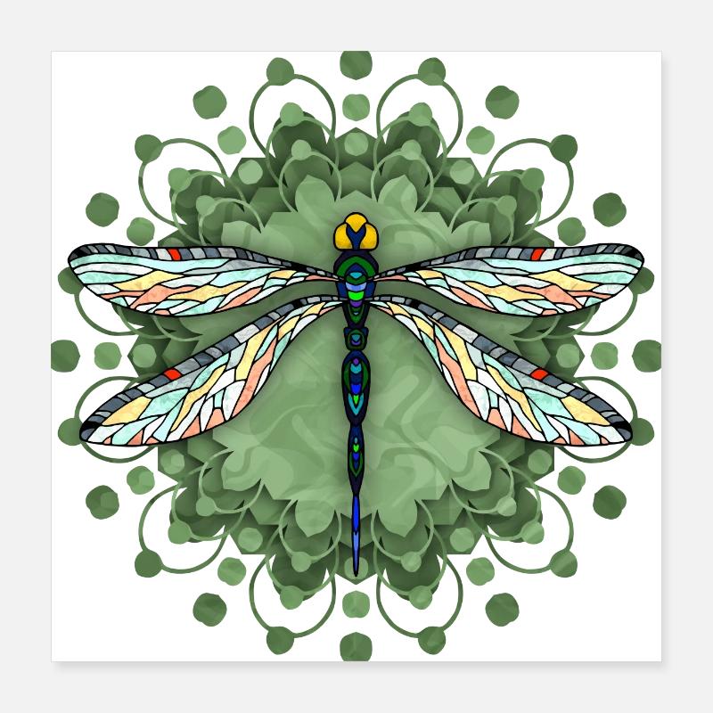 Dragonfly Poster 16" x 16" (40x40 cm)