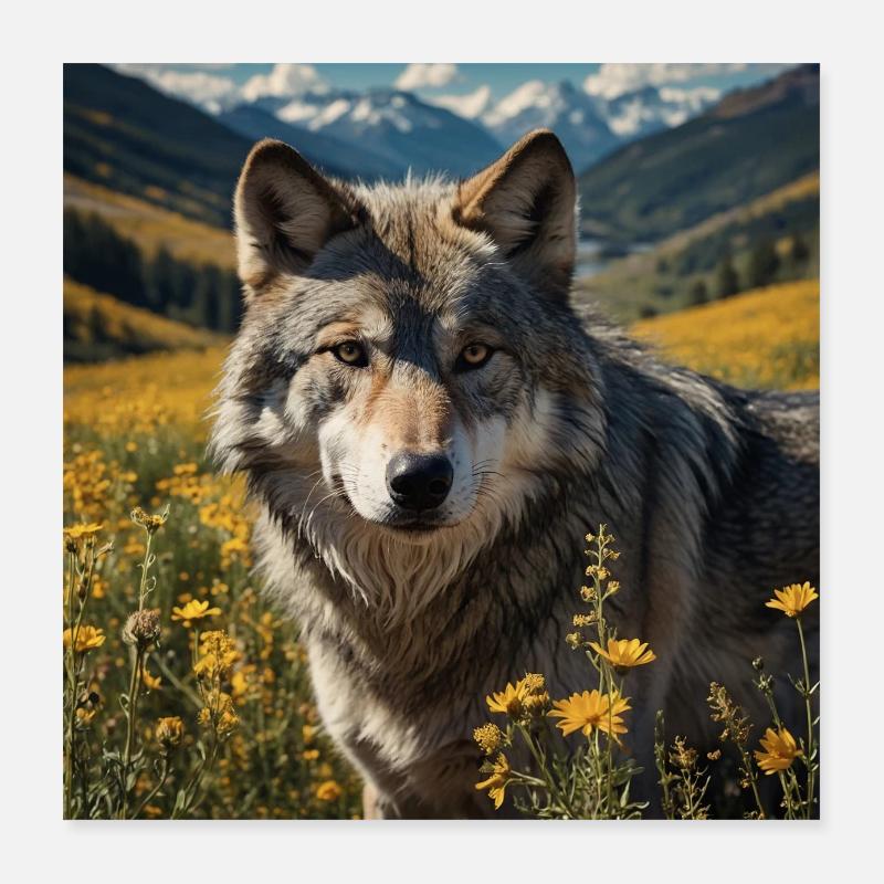 Wolfportrait Poster 40x40 cm