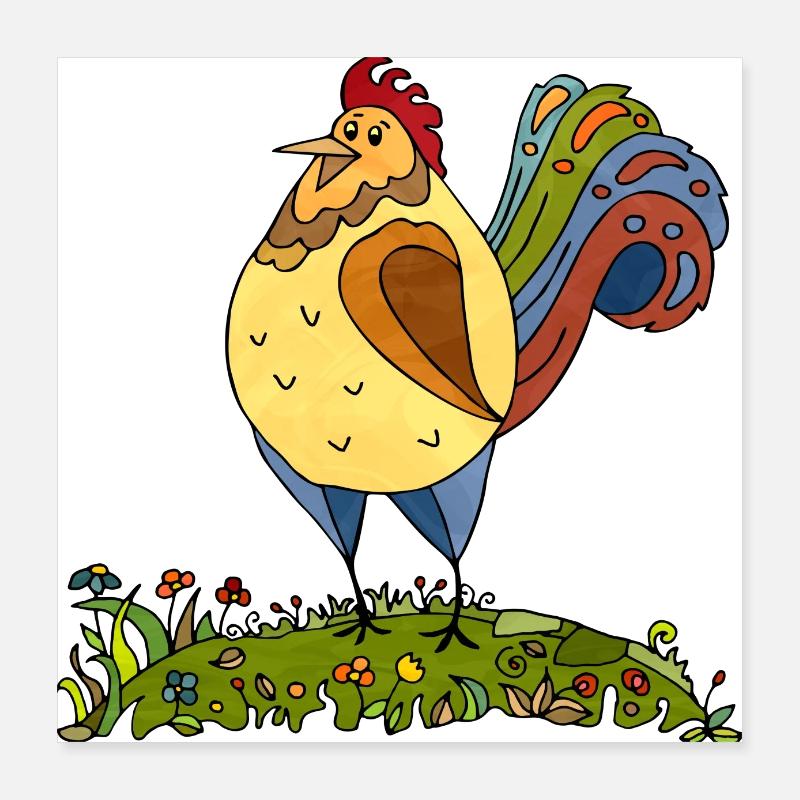 Coq Poster 40 x 40 cm