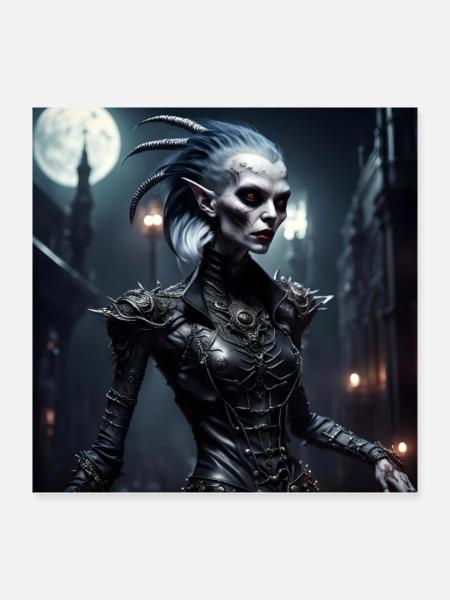Vamp Alien - Poster 40x40 cm - Weiß