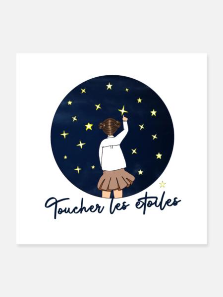Der Griff nach den Sternen - Poster 40x40 cm - Weiß