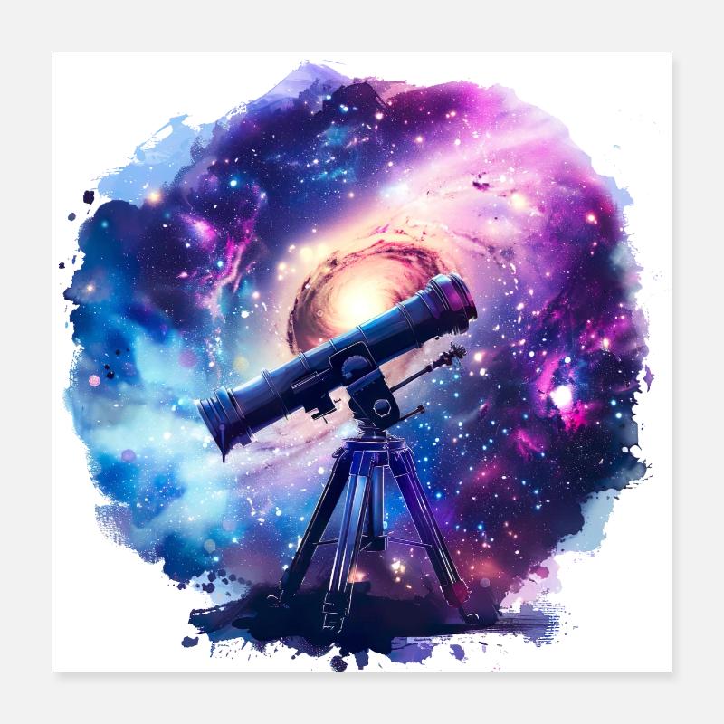 Ein Teleskop erweitert unseren Horizont Poster 40x40 cm
