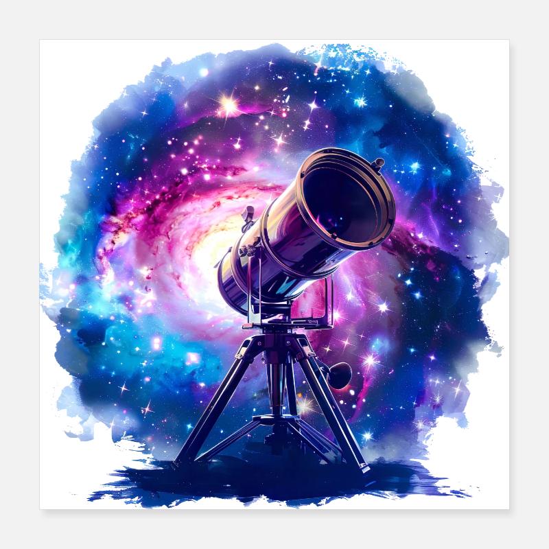 L’astronomie avec télescopes élargit les horizons Poster 40 x 40 cm