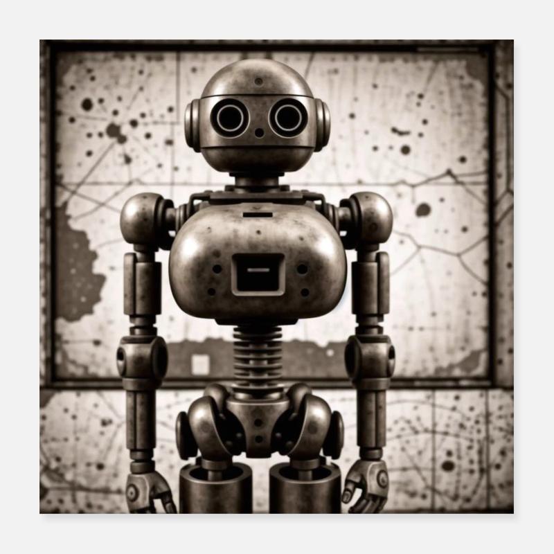 Vintage-Roboter Poster 40x40 cm