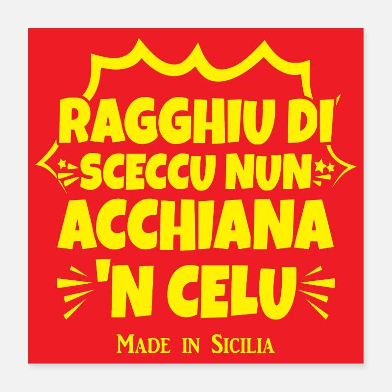 affiche Proverbe sicilien sicilien sceccu Poster 40 x 40 cm