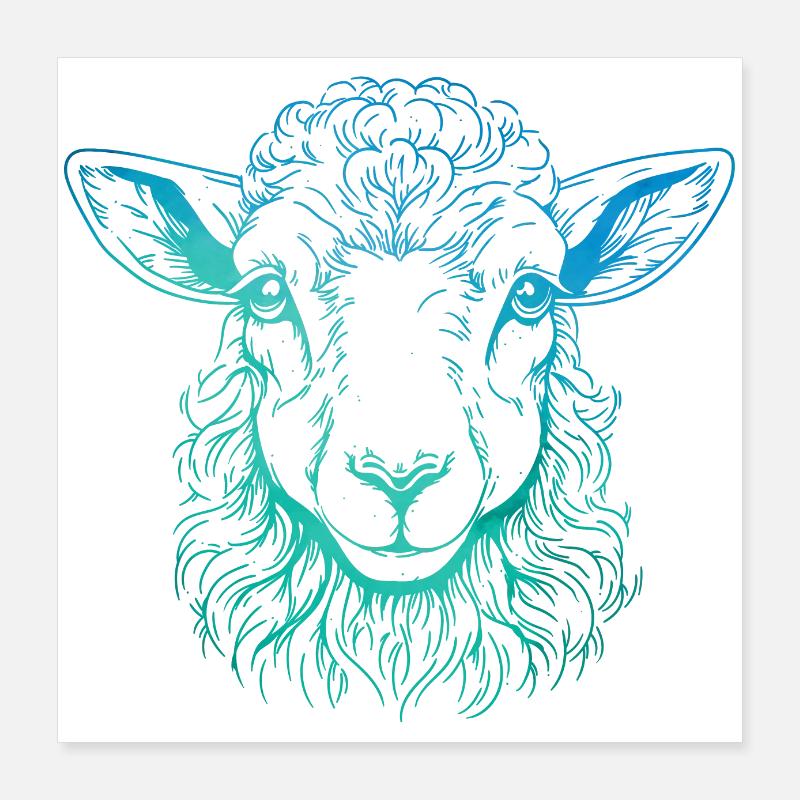 Lamm Portrait Poster 40x40 cm