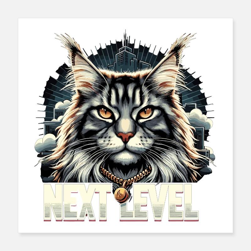 Maine Coon Cat Next Level Gift Poster 16" x 16" (40x40 cm)