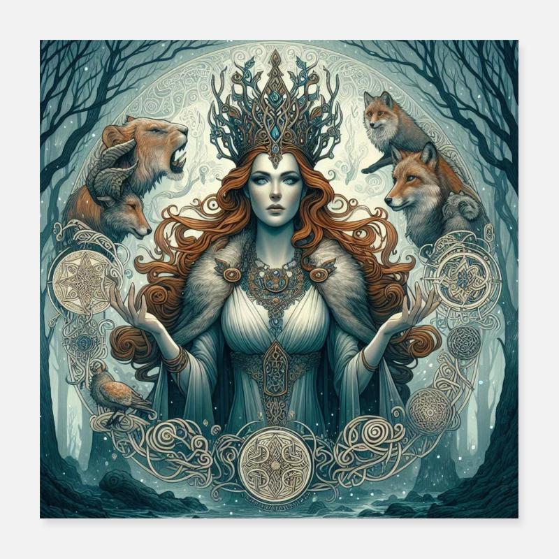 Déesse celtique Poster 40 x 40 cm