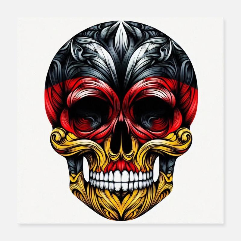 Skull Germany Poster 16" x 16" (40x40 cm)