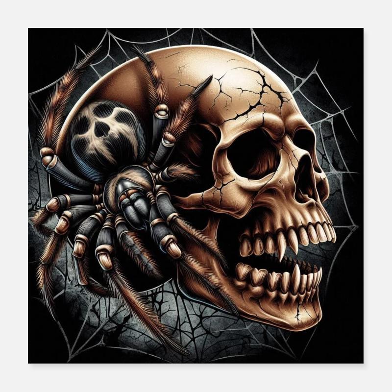 Skull and Spider Poster 16" x 16" (40x40 cm)