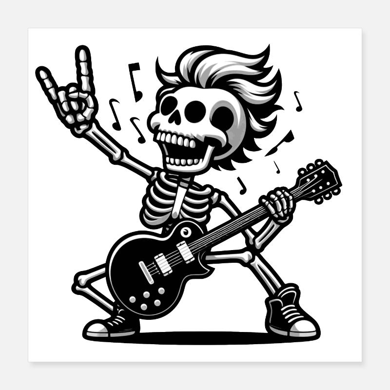 Man rocker and guitarist Poster 16" x 16" (40x40 cm)