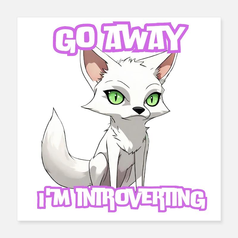 Renard introverti Poster 40 x 40 cm