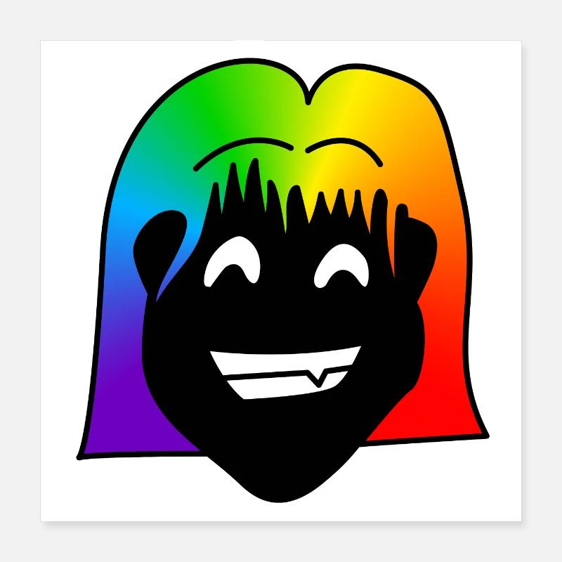 Big Grin : Sticky Queer Pride Poster 16" x 16" (40x40 cm)