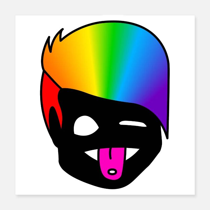 Zwinker Zunge : Sticky Queer Pride Poster 40x40 cm