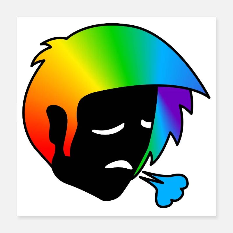 Traurig außer Atem : Sticky Queer Pride Poster 40x40 cm